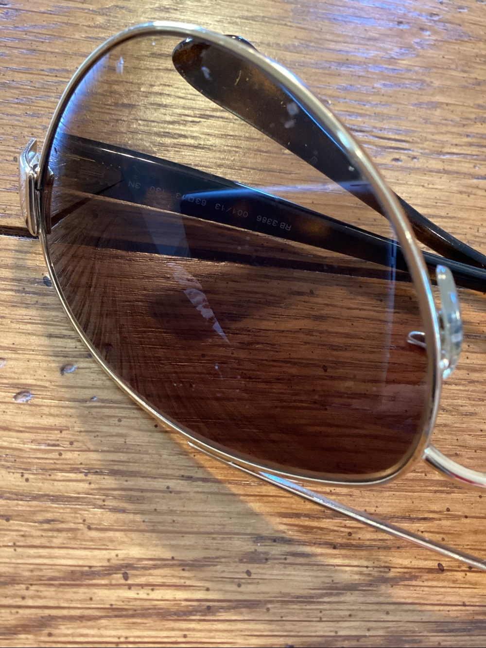 Ray-Ban Arista Gold Frame Brown Gradient Aviator Sunglasses - Ray-Ban RB3386 - Picture 16 of 16